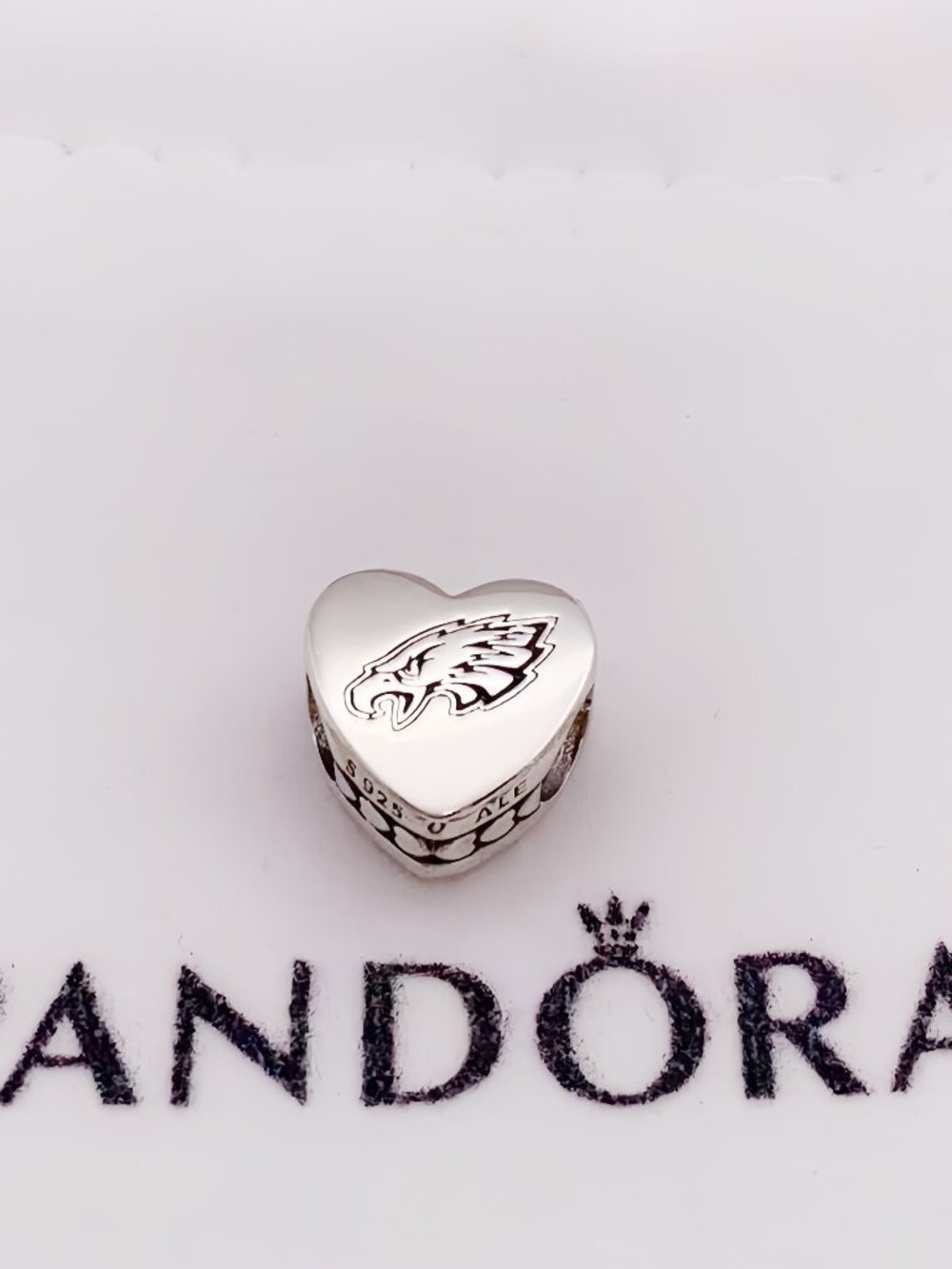 Pandora Philadelphia Eagles NFL Logo Charm Heart Bead S925